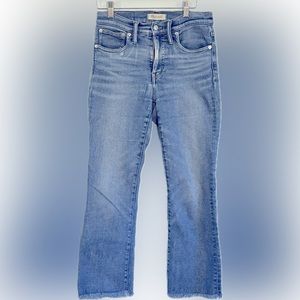 Madewell Cali Demi-Boot High Rise Frayed Raw Flare Women Size 26 Distressesd